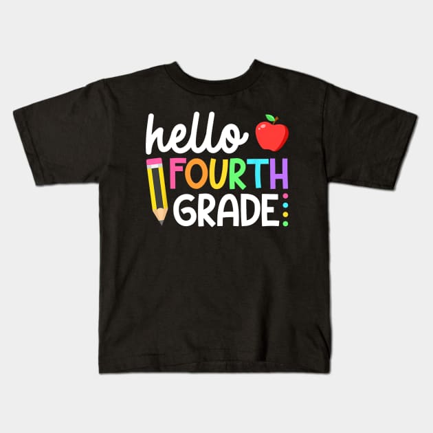 Hello Fourth Grade Team 4th Grade Back to School Teacher Kids T-Shirt by torifd1rosie